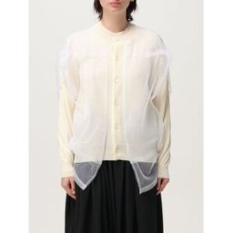Comme Des Garçons Cardigan in lana e tulle Bianco Taglia M