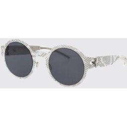 Mykita Occhiali da sole MMTRANSFER003 in metallo stampa pitone Bianco Taglia 50