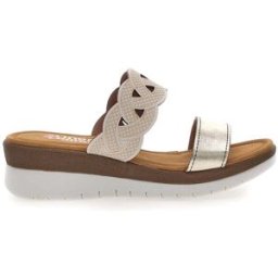 Ciabatte platino con intreccio beige e plantare comfort Linea Comoda 8009R 39
