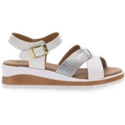 Sandali bianchi e argento con plantare comfort Bio Up 402 38