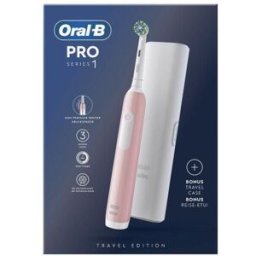PROCTER & GAMBLE SRL Oral-B Pro 1 Rosa Spazzolino Elettrico con Custodia da Viaggio