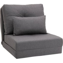 Homcom Divano da Pavimento Materasso Pieghevole, Design 2-in-1, Cuscino Rimovibile, 60 x 80 x 56 cm, Grigio Scuro