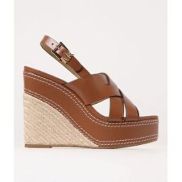 Michael Kors Sandalo Nora in pelle con zeppa Cuoio Taglia 8½