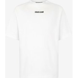Roberto Cavalli T-shirt Con Logo Ricamato - Male T-shirt E Polo Bianco M