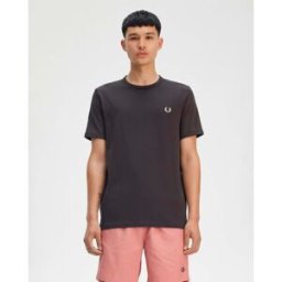 T-shirt mezza manica Fred Perry grigio antracite tinta unita