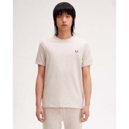 T-shirt mezza manica Fred Perry avorio tinta unita