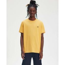 T-shirt mezza manica Fred Perry gialla tinta unita