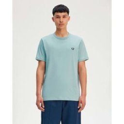T-shirt mezza manica Fred Perry color acqua tinta unita