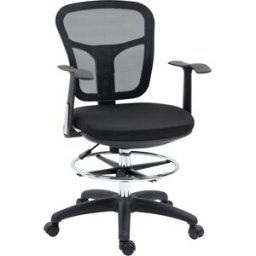 Vinsetto Sedia da Disegno Sedia da Scrivania Sedia per Computer, con Poggiapiedi, regolabile in altezza, 59 x 59 x 115 cm, Nero
