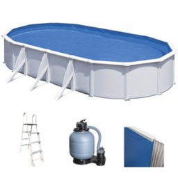 Gre Fidji Ovale 730x375x120cm - Piscina fuori terra in acciaio