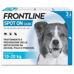 FRONTLINE Spot On Cani Antiparassitario Contro Pulci, Zecche E Pidocchi 10-20Kg 3 PIPETTE