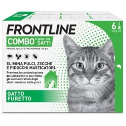 FRONTLINE Combo Gatti x6 Antiparassitario Contro Pulci, Zecche E Pidocchi 6 PIPETTE
