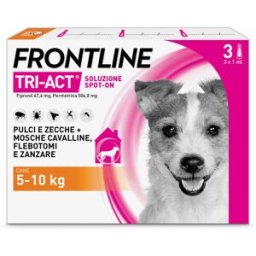 FRONTLINE Tri-Act Antiparassitario Per Cani Contro Parassiti E Insetti Volanti 5-10Kg 3 PIPETTE