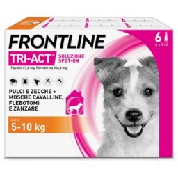 FRONTLINE Tri-Act Antiparassitario Per Cani Contro Parassiti E Insetti Volanti 5-10Kg 6 PIPETTE