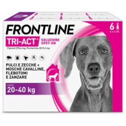 FRONTLINE Tri-Act Antiparassitario Per Cani Contro Parassiti E Insetti Volanti 20-40Kg 6 PIPETTE