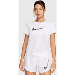 Nike Top da running a manica corta con grafica Dri-FIT Bianco Donna M