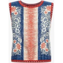 Roberto Cavalli Top Stampa Bandana - Female Maglieria Blu M