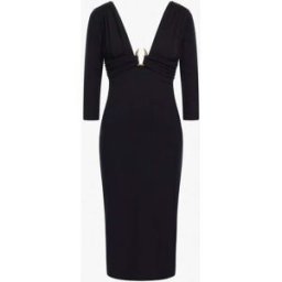 Roberto Cavalli Abito Con Dettaglio Dorato - Female Abiti Nero 46