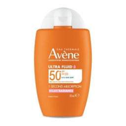 Avène Ultra Fluid SPF 50+ – Solare Viso Luminosità per Pelle Sensibile 50 ml