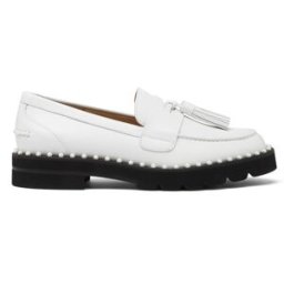 Stuart Weitzman Mila Lift Pearl Loafer - Donna Bianco 38.5
