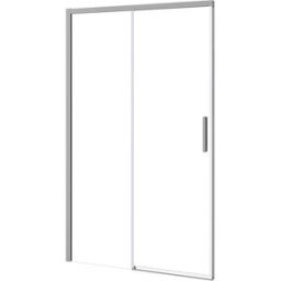 Tecnomat PORTA ELBA SCORREVOLE 137,5-140cm SX H 200 cm VETRO TEMPERATO 6mm TRASPARENTE PROFILI ARGENTO