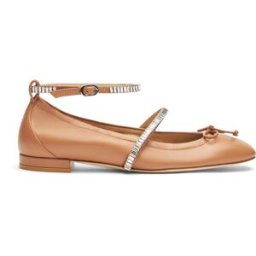 Stuart Weitzman Stefanie Ballet Flat - Donna Tan/clear 38.5
