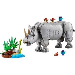 Lego Animali selvatici: maestoso rinoceronte con uccelli