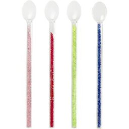 altri brand Set 4 cucchiaini lunghi in vetro con glitter