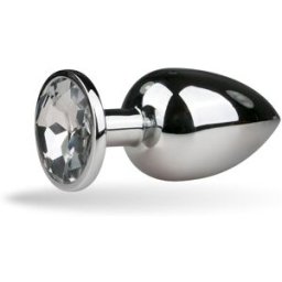 EasyToys - plug anale in metallo argentato con pietra decorativa grande 1 St