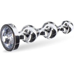 Lovelyness - plug anale in metallo 3 sfere con pietra decorativa 1 St