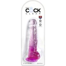 King Cock Clear Fallo naturale con base a ventosa 8'' King Cock 1 pz Vibratore