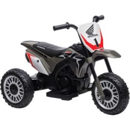Homcom Moto da Cross Elettrica per Bambini Licenza Honda CRF450RL a 3 Ruote con Clacson, 71x40.5x43.5 cm, Grigio Aosom Italy