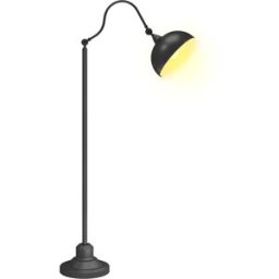 Homcom Lampada da terra con rotazione a 180°, lampada ad arco con paralume regolabile, interruttore al piede, 42x25,5x152cm, nero Aosom Italy