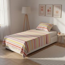 KASANOVA Completo letto 1 piazza poli stampa righe rosa