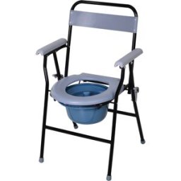 Homcom Sedia WC Pieghevole con Vaso Rimovibile in Tubi di Ferro e Plastica, 52x50x75cm Aosom