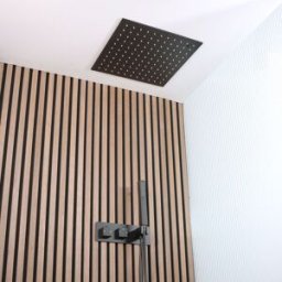 HudsonReed Sistema Doccia con Miscelatore Termostatico con Deviatore, Soffione da Incasso da 400mm e Doccetta (2 Vie) - Nero - Preto