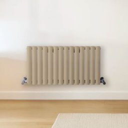 HudsonReed Radiatore di Design Orizzontale Marrone (Elk Marrone) - 400mm x 826mm - Pannello Doppio - Revive