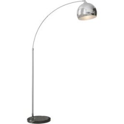 Homcom Lampada da Terra Vintage ad Arco con Asta Regolabile, Interruttore a Pedale, Attacco E27, Argento Aosom Italy