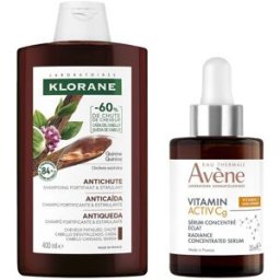 Avene Eau Thermale Avène Vitamin Activ Cg Siero Correttore Luminosità - Antietà + Klorane Shampoo Fortificante & Stimolante alla Chinina 1 pz Set