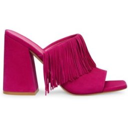Stuart Weitzman Tia Fringe 100 Slide - Donna Begonia 39