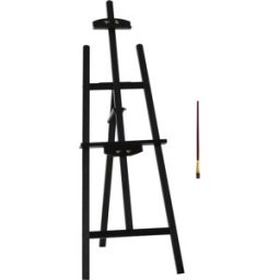 Homcom Cavalletto Pittura Pieghevole Studio Professionale con Altezza e Angolazione Regolabile in Legno, 51.5x71.5x134.5cm, Nero Aosom Italy