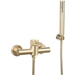 Aquapro MISCELATORE DOCCIA ESTERNO ACQUAPRO SINDIA ORO CARTUCCIA Ø 35 mm CON KIT DOCCETTA