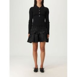 Ganni Abito mini in misto viscosa Nero Taglia XS