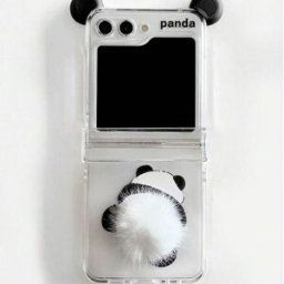 SHEIN Compatibile con Samsung Galaxy Z Flip 6, Galaxy Z Flip 7, custodia per telefono con stampa divertente 3D a panda kawaii, design carino, adatta per Gal