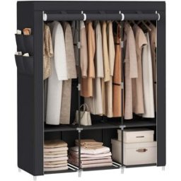 Armadio in Tessuto 45 x 130 x 167 cm Nero SONGMICS, Nero / 45 x 170 x 167 cm