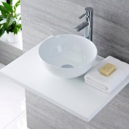 HudsonReed Lavabo Appoggio Tondo Bianco 140x320mm - Ashbury