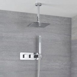 HudsonReed Miscelatore Doccia Incasso 2 Vie Con Deviatore, Soffione 200mm, Braccio Soffitto E Doccetta - Arvo