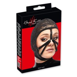 Bad Kitty - maschera nera con cinghie e pizzo