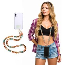 KASANOVA Tracolla smartphone e borsetta oro colorata 120 cm