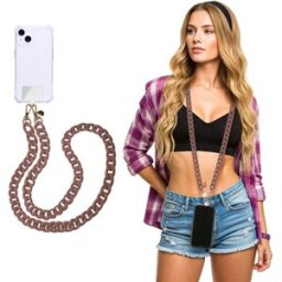 KASANOVA Tracolla smartphone e borsetta marrone 120 cm – Fashionally